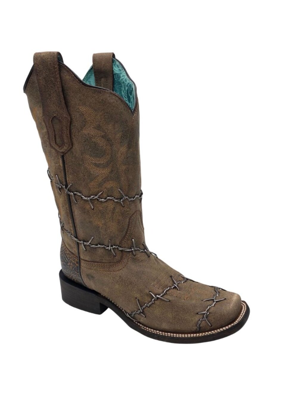 NEW Corral Barbed Wire Womens 8.5M A3815 Leather Cowboy Cowgirl Western Boots - Picture 14 of 16